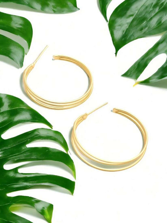 Gold-Plated Half Hoop Earrings