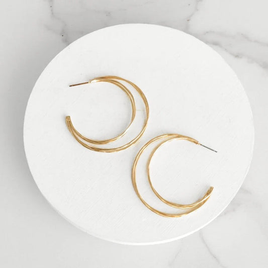 Gold-Plated Half Hoop Earrings