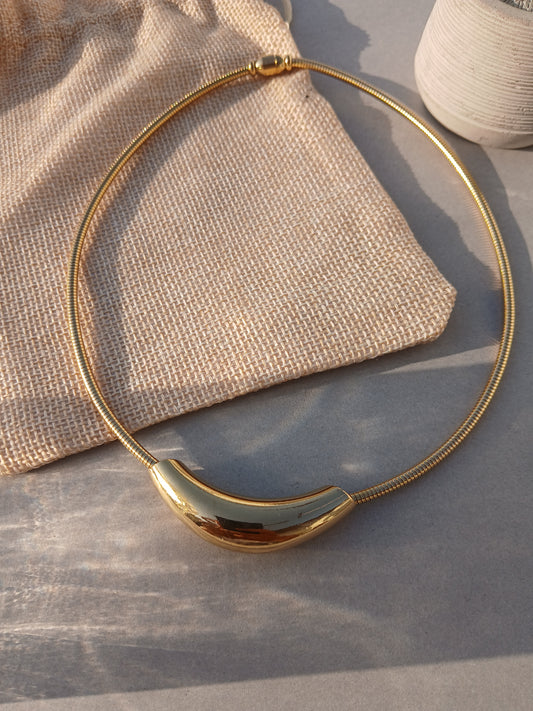 gold choker necklace or rigid collar necklace(Anti Tarnish)