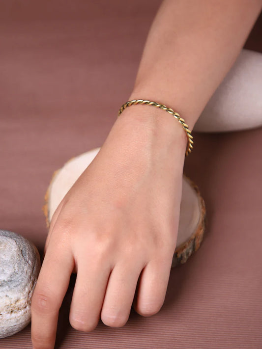 Rope Skinny Brass Adjustable Bracelet (Anti Tarnish)