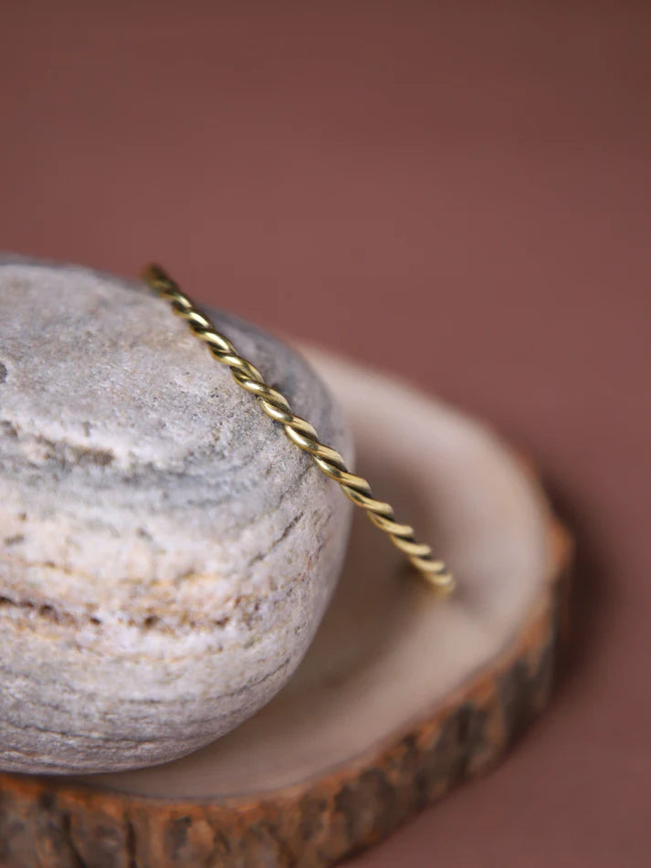 Rope Skinny Brass Adjustable Bracelet (Anti Tarnish)